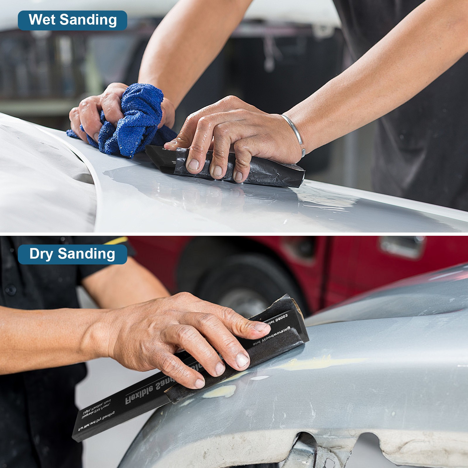 7Pcs Sanding Block Kit Flexible EVA Foam Wet or Dry for Automotive or Woodwork