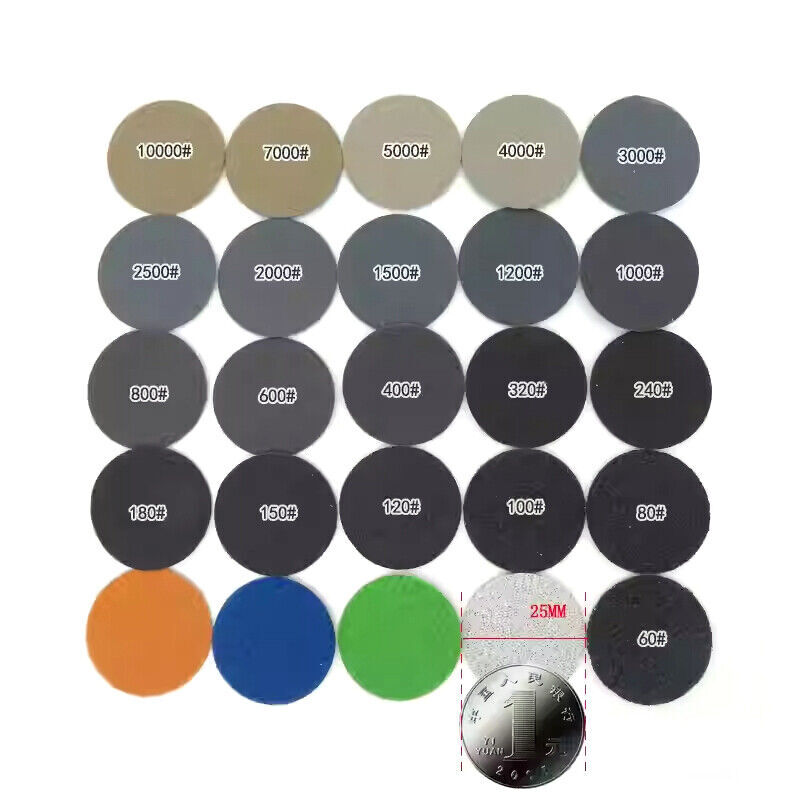 60Grit -10000Grit Sanding Discs 1 Inch 25mm Wet & Dry Sanding Sheets Hook & Loop