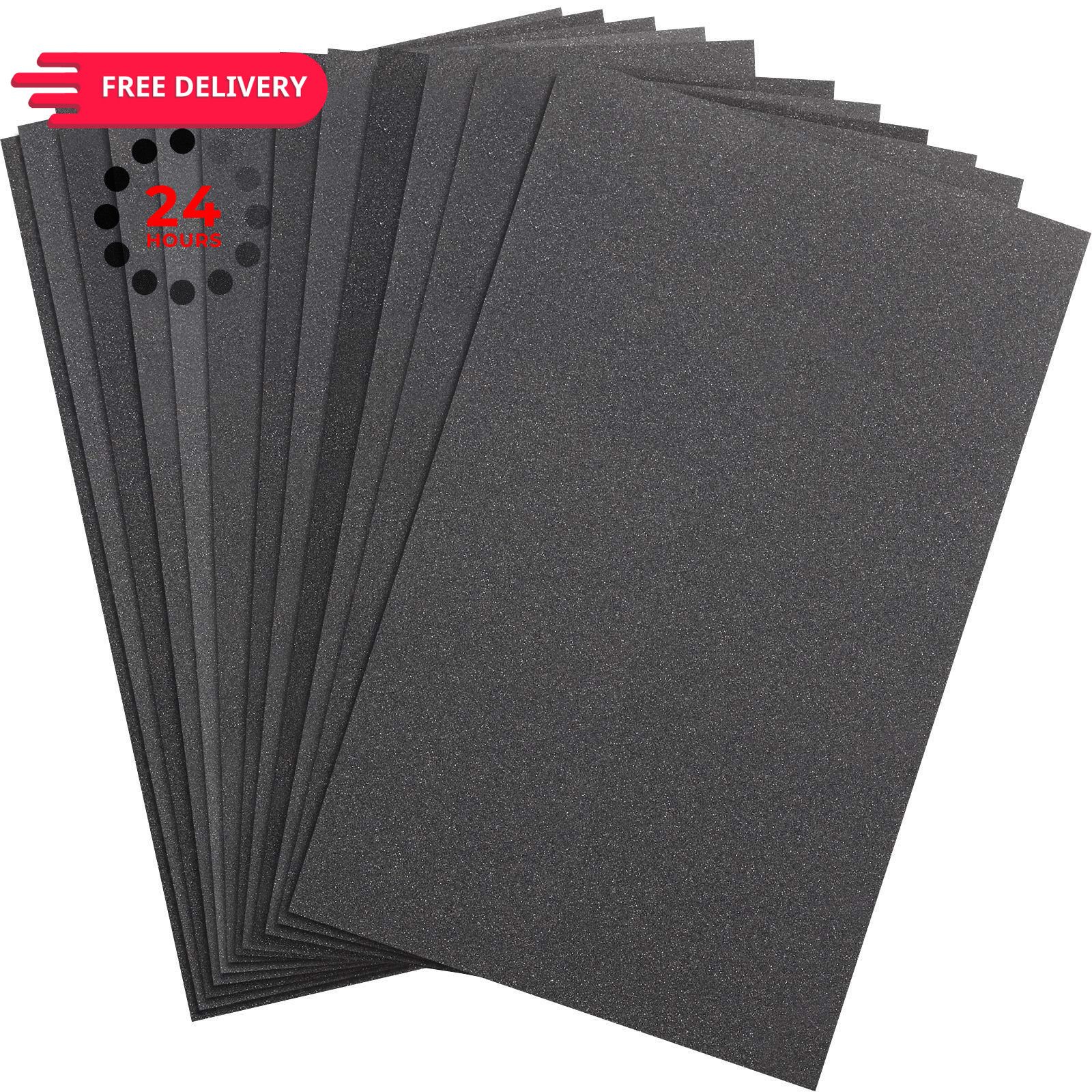 12 Sheets Abrasive Dry Wet Waterproof Sandpaper 2.8 x 4.5 Inch, Assorted