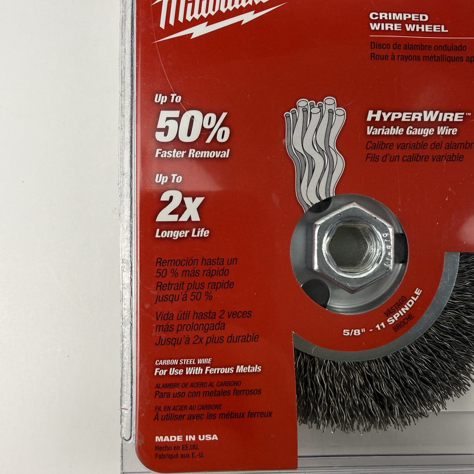 Milwaukee Crimped Wire Wheel 48-52-5070 4″ Radial Carbon Steel Hyperwire USA