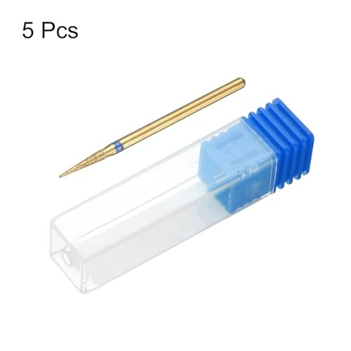 5pcs 120-140 Grits Diamond Grinding Bit 2mm Tapered Head 2.35mm 2x10mm Blue
