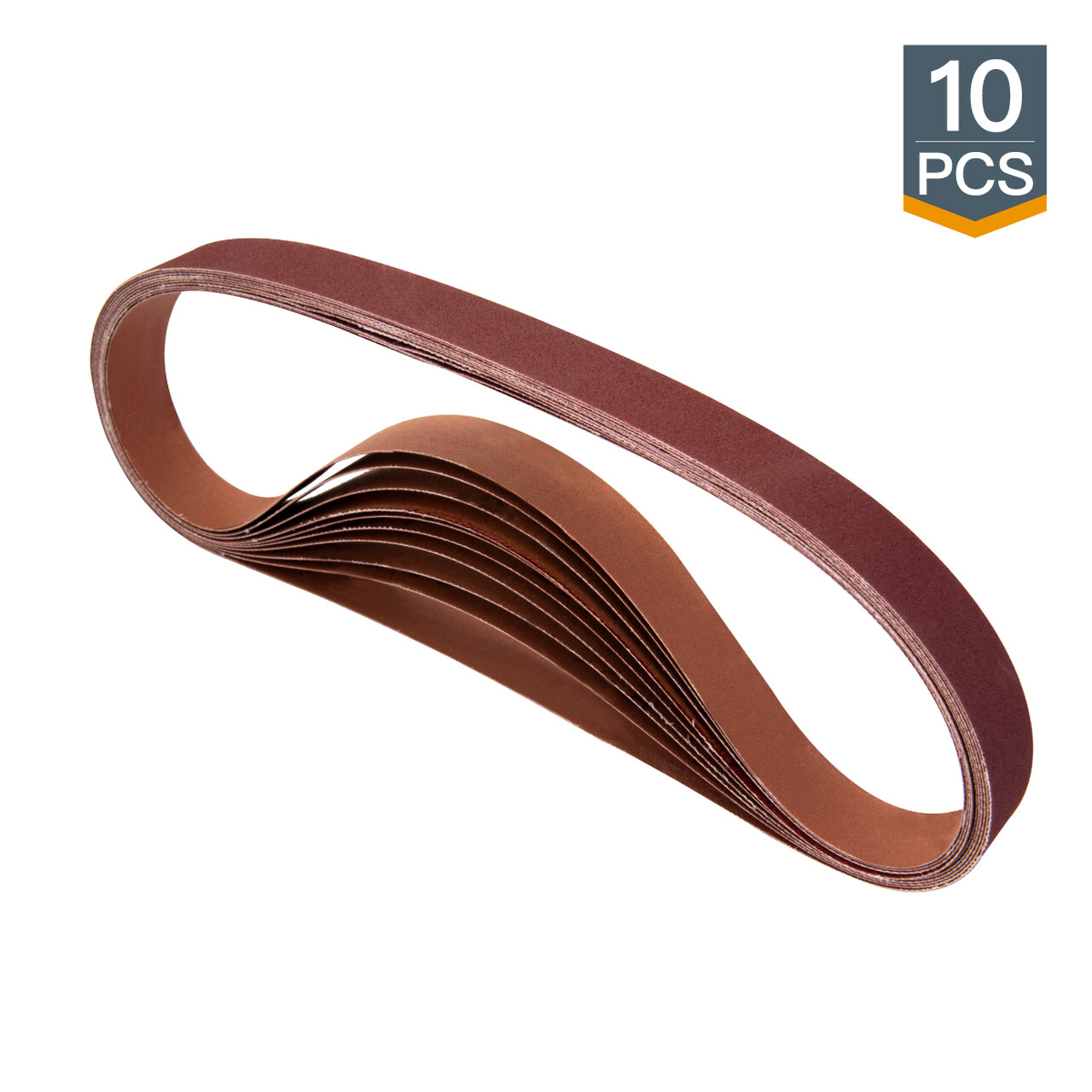 POWERTEC 1 x 42″ Sanding Belts 80 Grit Aluminum Oxide A/O Belts 10 pcs