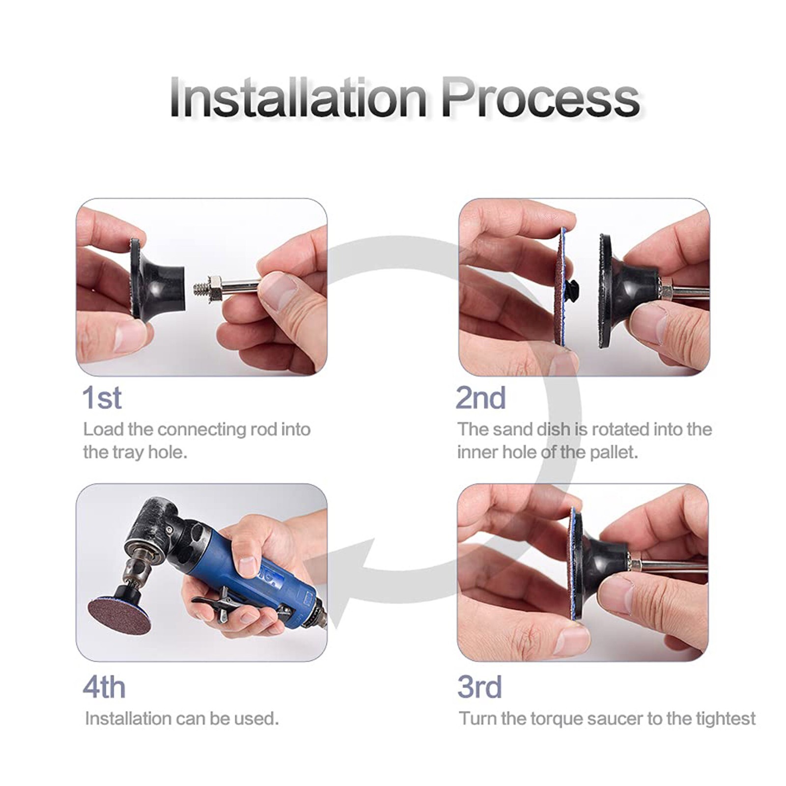2 Inch Disc Pad Holder with ¼” Shank, Die Grinder Sanding Suitable for Roloc