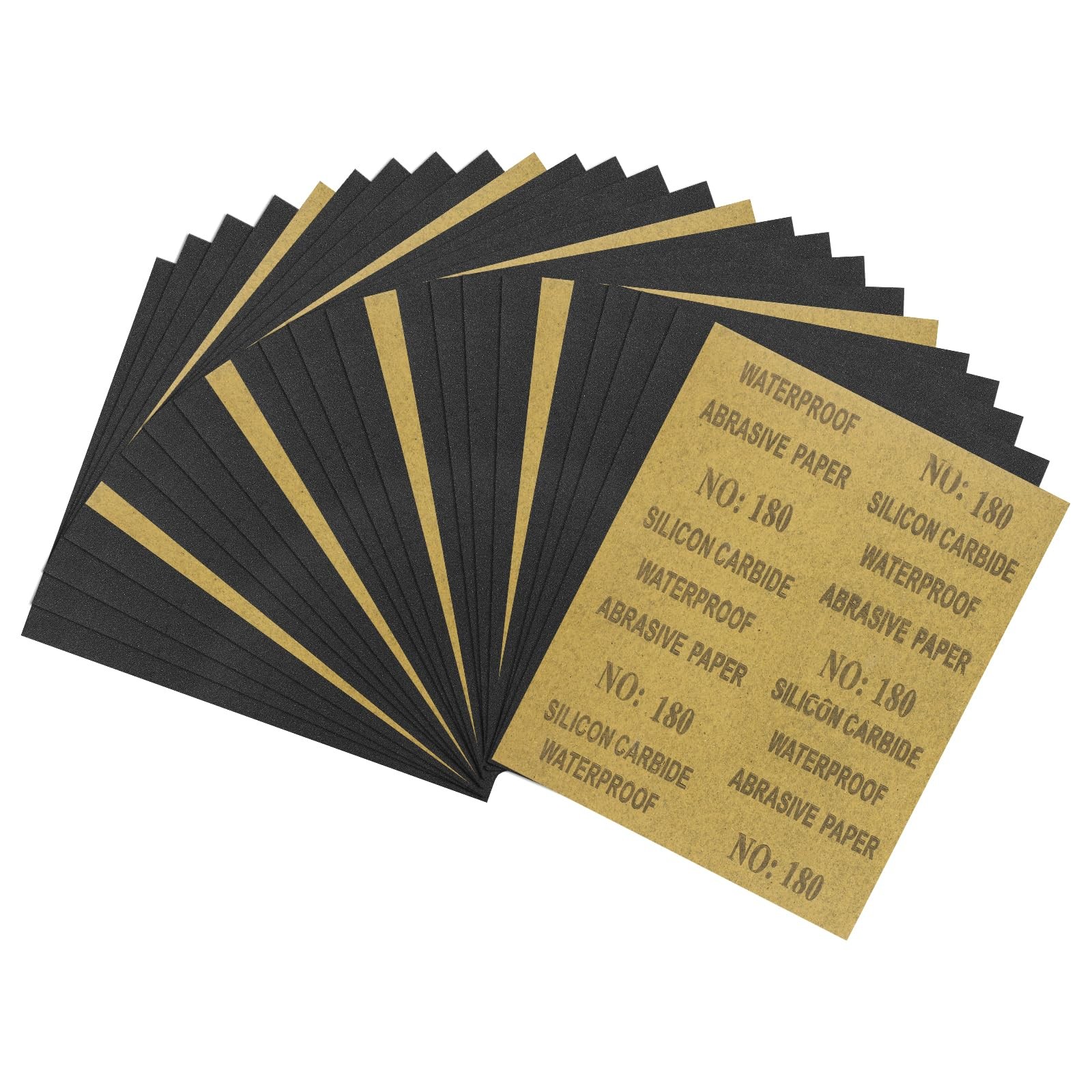 25 PCS Sandpaper Sheets 9×11 Inch 180 Grit Silicon Carbide Abrasive Polishing
