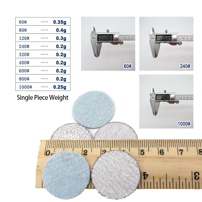 1″ Inch 25mm Flocking Disc Sandpaper Dry Grinding Use 60~1000 Grit Hook And Loop