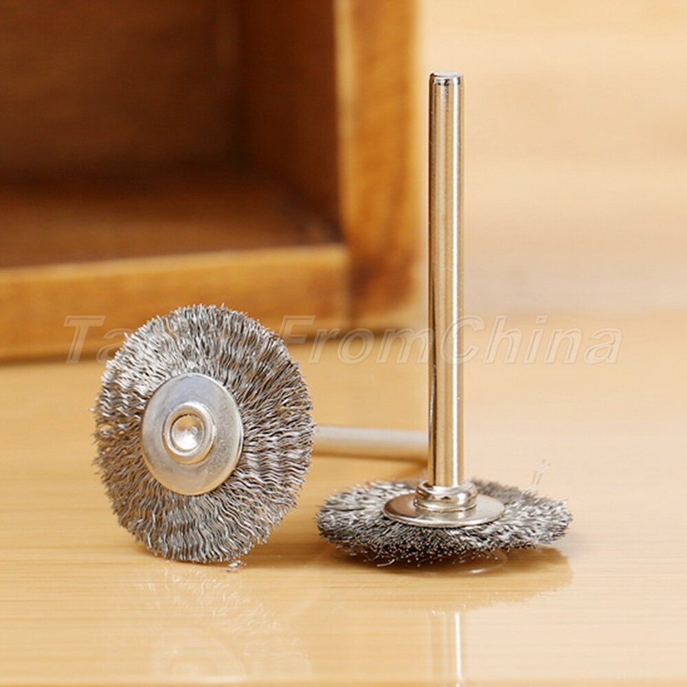 10Pcs 22mm Steel Wire Wheel Brushes Polishing Dremel Die Grinder Rotary Tools