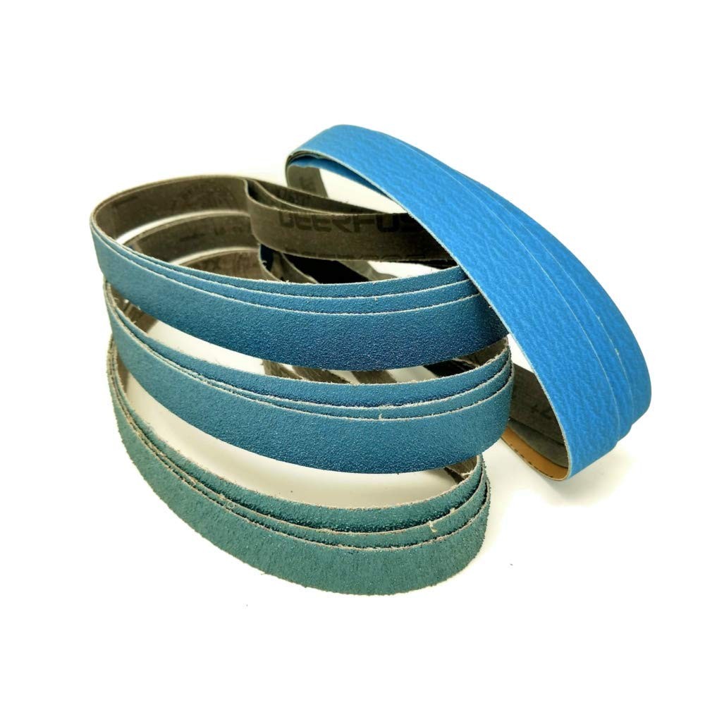 3/8 Inch X 13 Inch Zirconia Sanding Belts 4 Each Of 40/60/80/120 Assorted Grits
