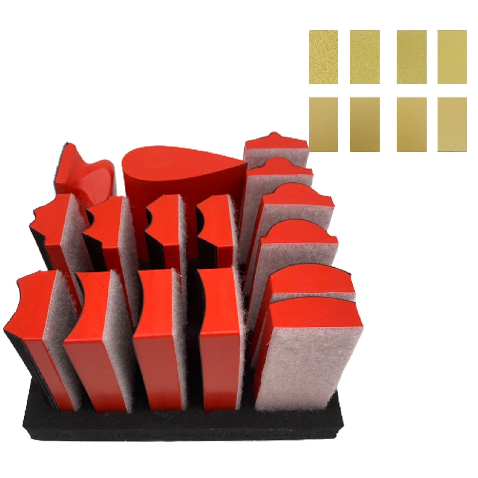 16pcs Hook and Loop Sanding Block Kit with 40pcs Sandpaper Sheets,Interchange…