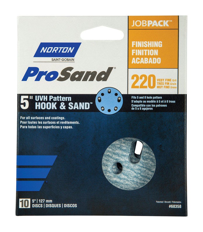 Norton 7660768358 220-Grit Ceramic Alumina Very Fine Finishing Disc 5 in.