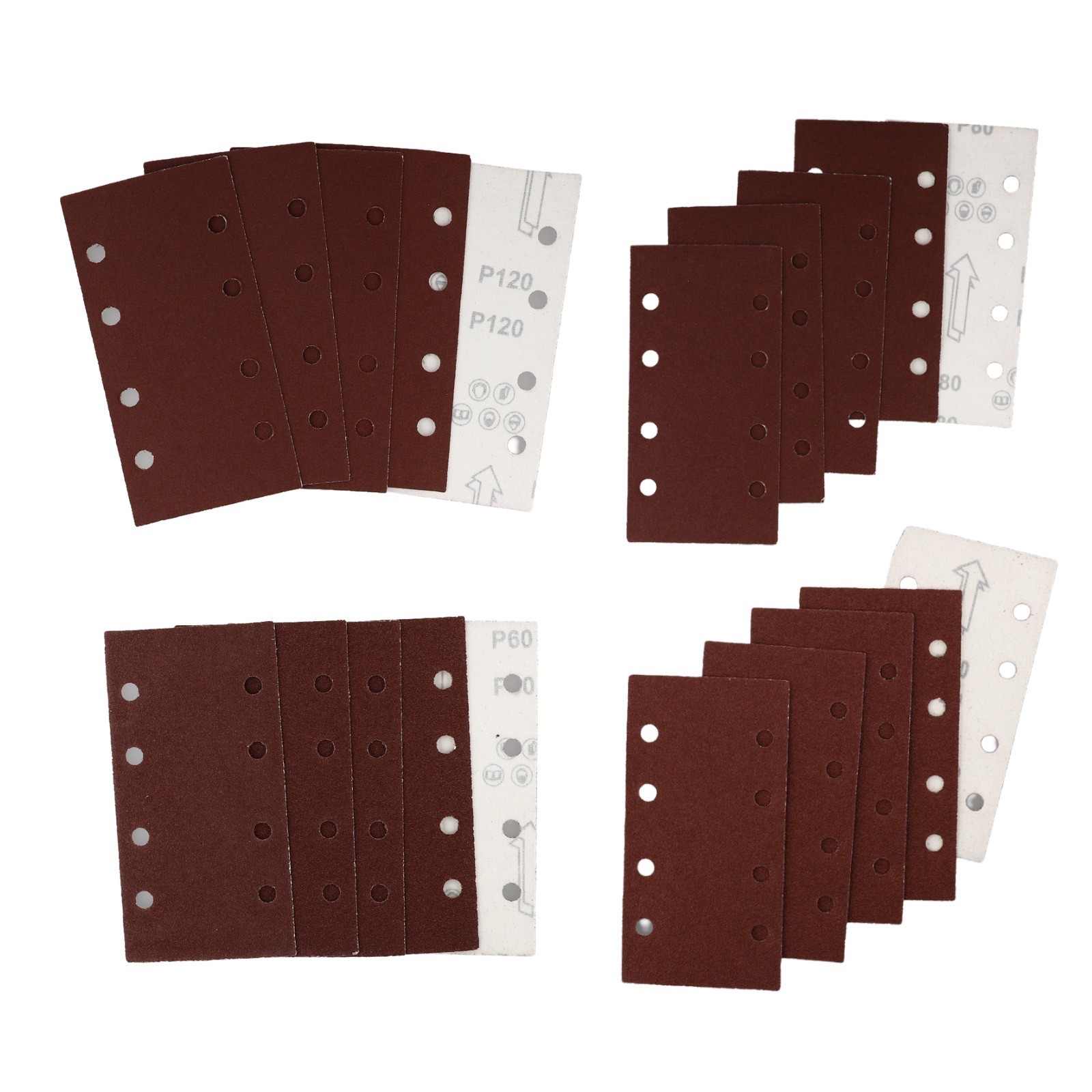 Premium Sandpaper Set for Wood Polishing 20pcs 93x185mm Multiple Grits