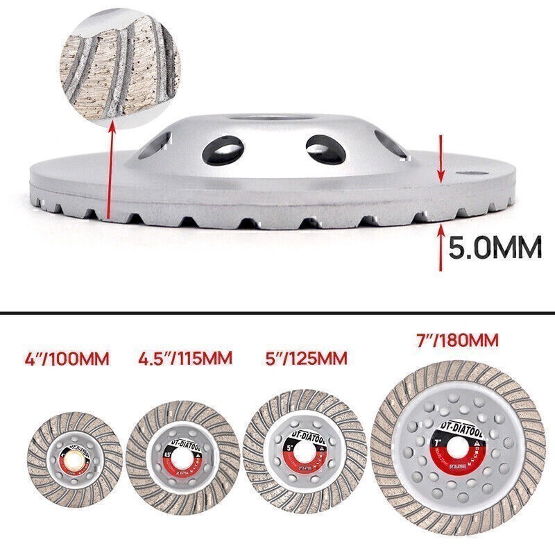 4” – 7” Sintered Diamond Grinding Cup Wheel Cutting Disc for Concrete Masonry