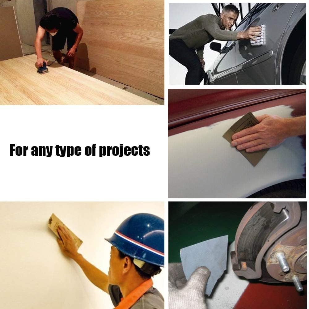 15-Piece Assorted Grit Sandpaper Set for Wood, Metal & Auto Finishing 9 x 3.6 in