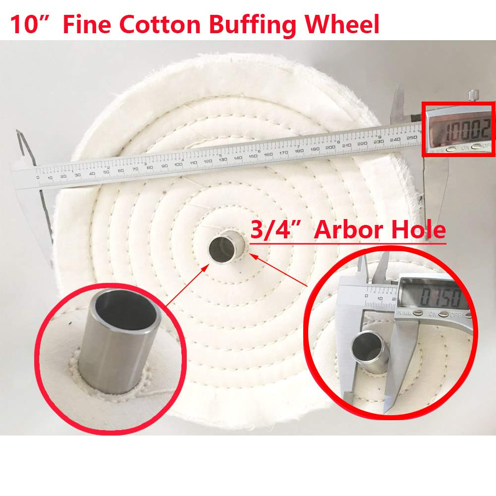 Buffing Polishing Wheel 10 Inch Extra Thick Fine Cotton (70 Ply) Bench Grinder