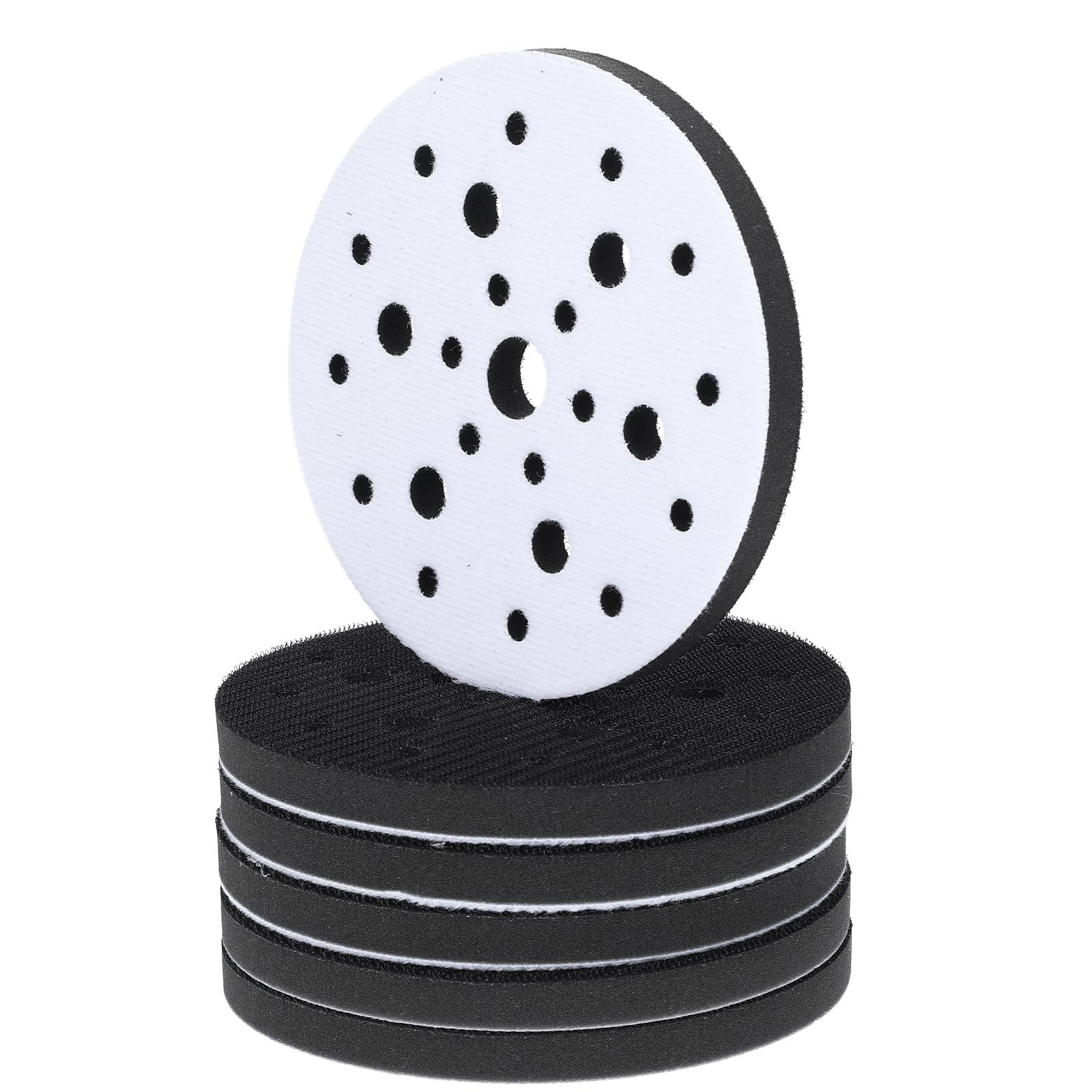 Wanmu 6Pcs Foam Interface Pads, 6 Inch 25 Holes Hook and Loop Soft Density Sp…
