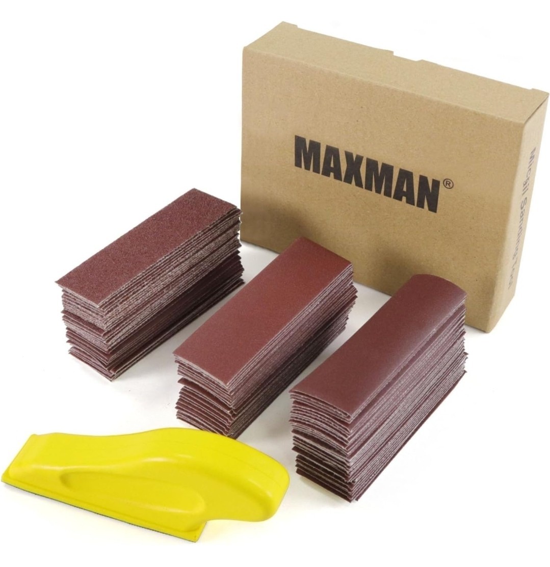 100Pcs Micro Detail Sander Paper, Mini Hand Sanding Block 3.5”x 1”, 80-2000 Grit