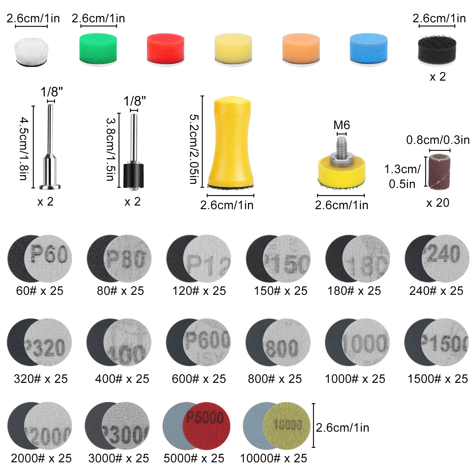 14PCS Sanding Sponge Blocks 60-280 Grit Wet Dry Reusable for Wood Drywall Metal