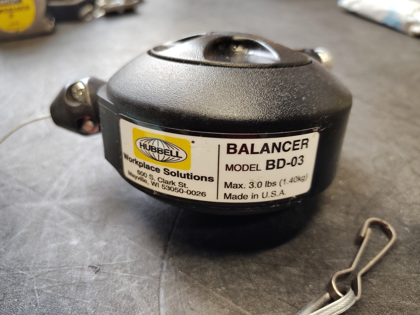 HUBBELL BD-03 TOOL BALANCER 3 LB SWIVEL MOUNT RETRACTABLE HOLDER MOUNT WRENCH