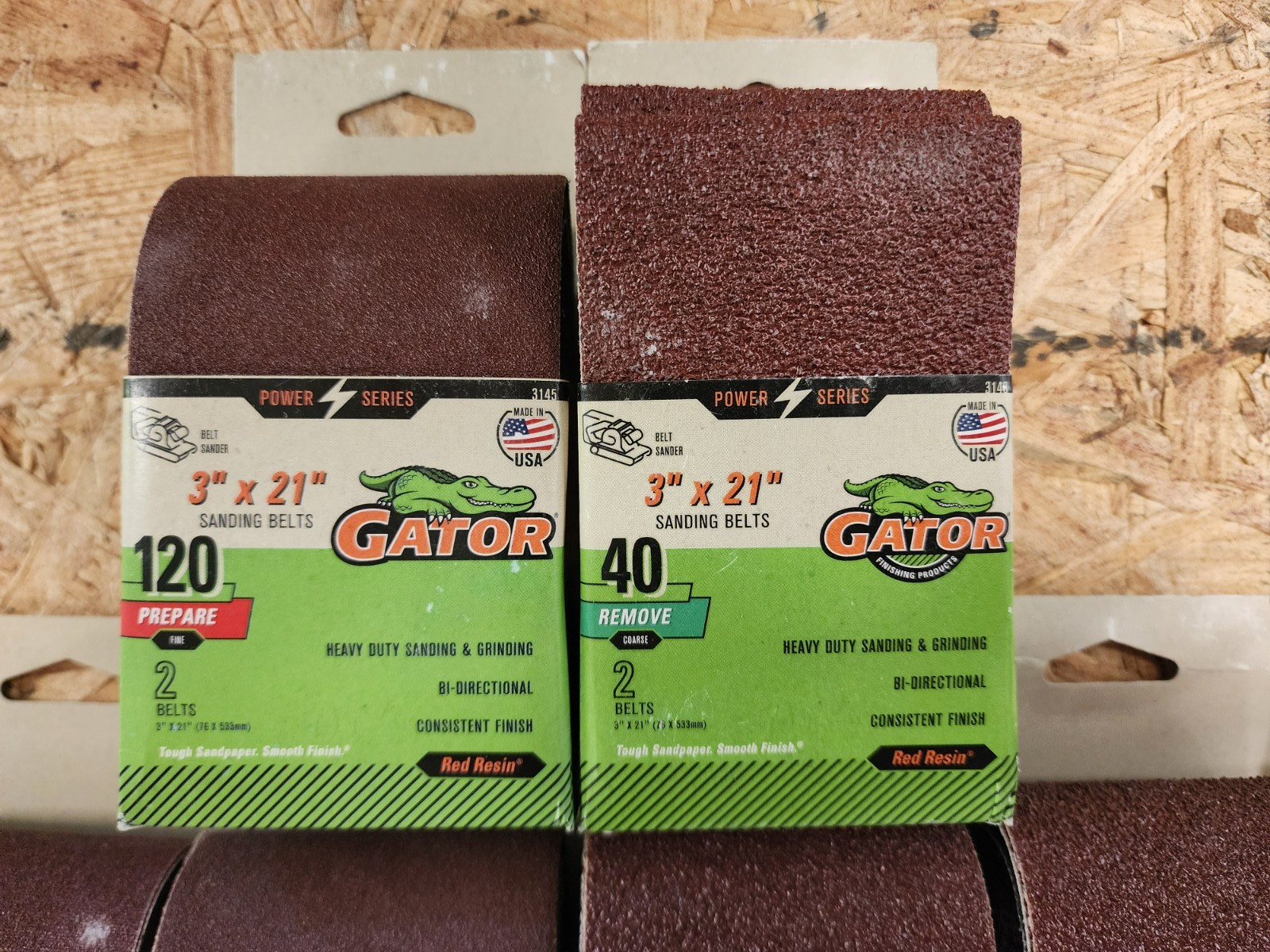 12pcs GATOR 3 x 21 Sanding Belts For Belt Sanders 6ea. 40 & 120 Grit