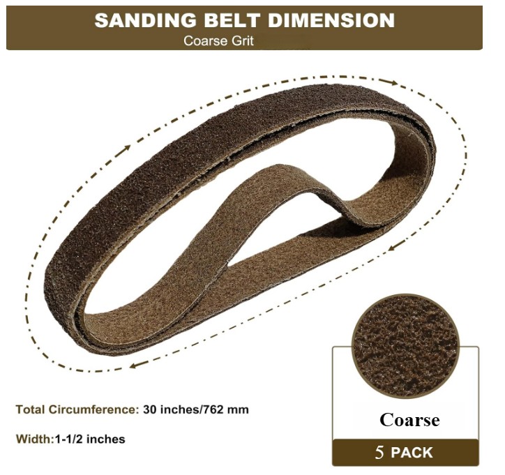 SATC 50PCS 1-1/2 X 30 Inch Coarse Non Woven Long-lasting Sanding Belts For Metal