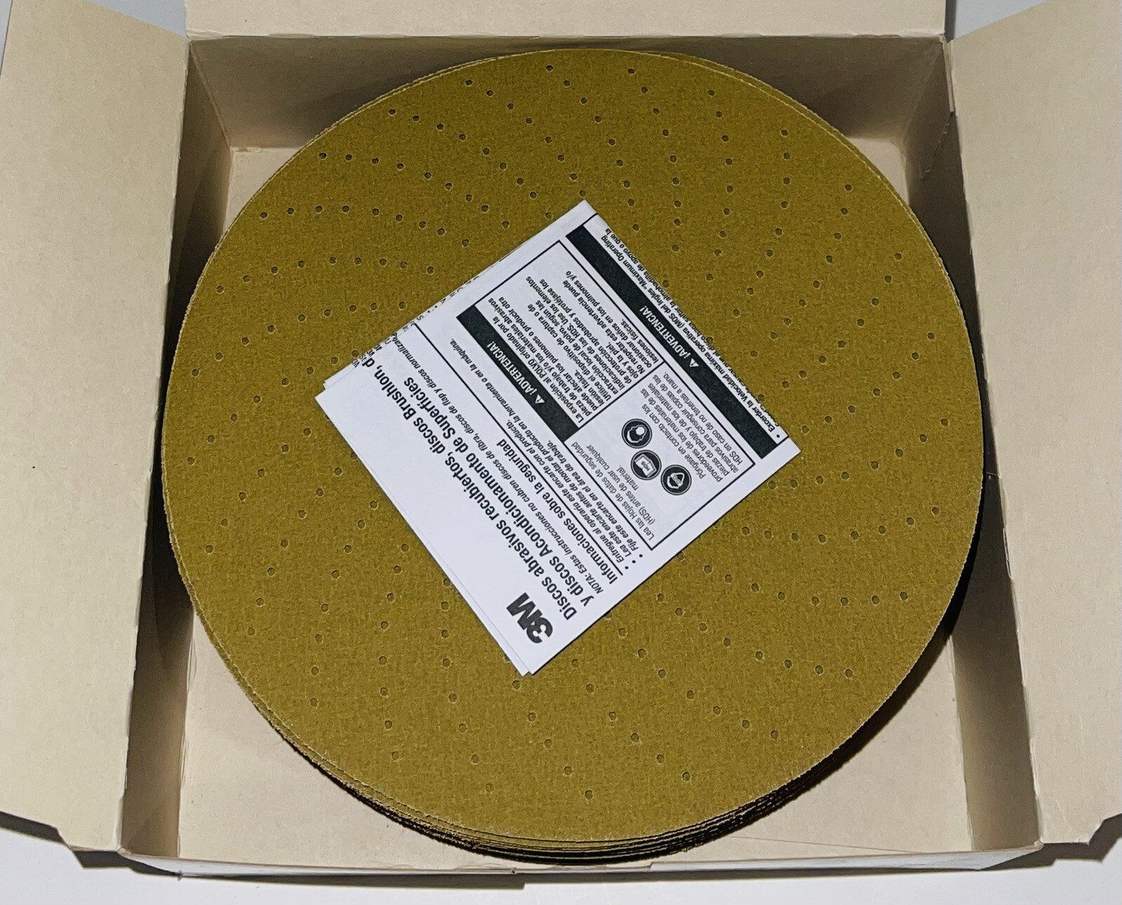 250 Pc 3M P180 Grit Clean 6” Sanding Disc 55507 Hookit Sand Paper 236U Pack Gold