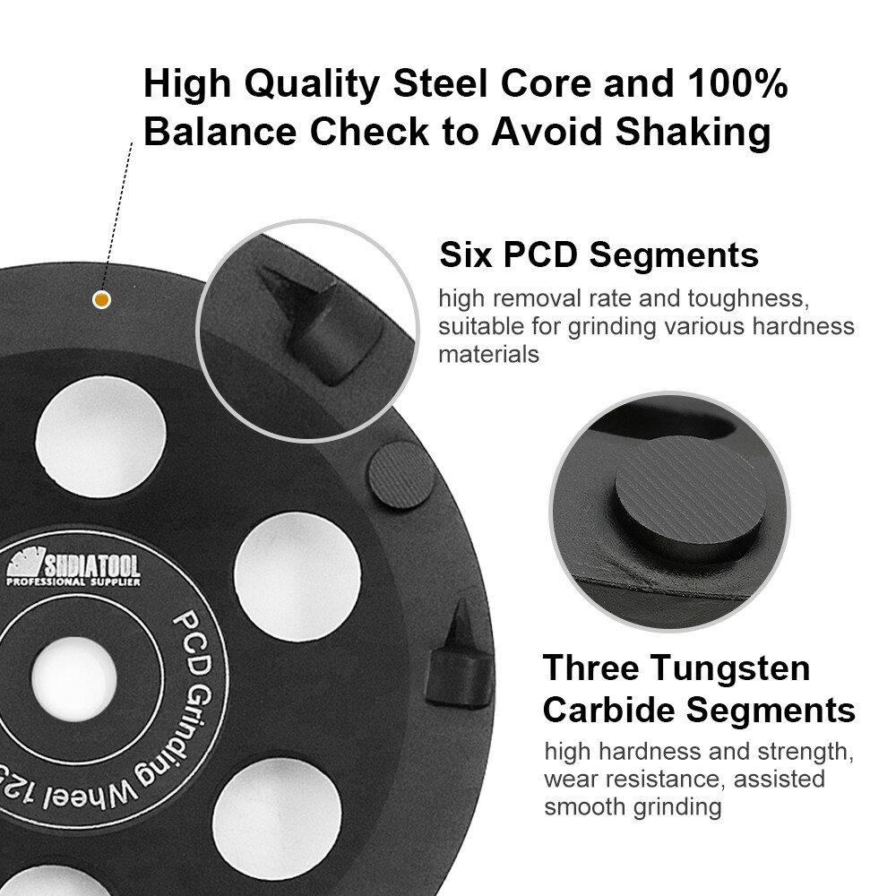 5″ PCD Grinding Cup Wheel Polycrystalline Diamond Grinding Disc Wheel 5/8-11