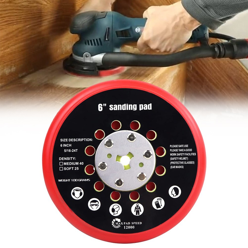 6-Inch,Sanding Pad Medium Hook And Loop Multi-Hole Back-up For Bosch RSM6045 New