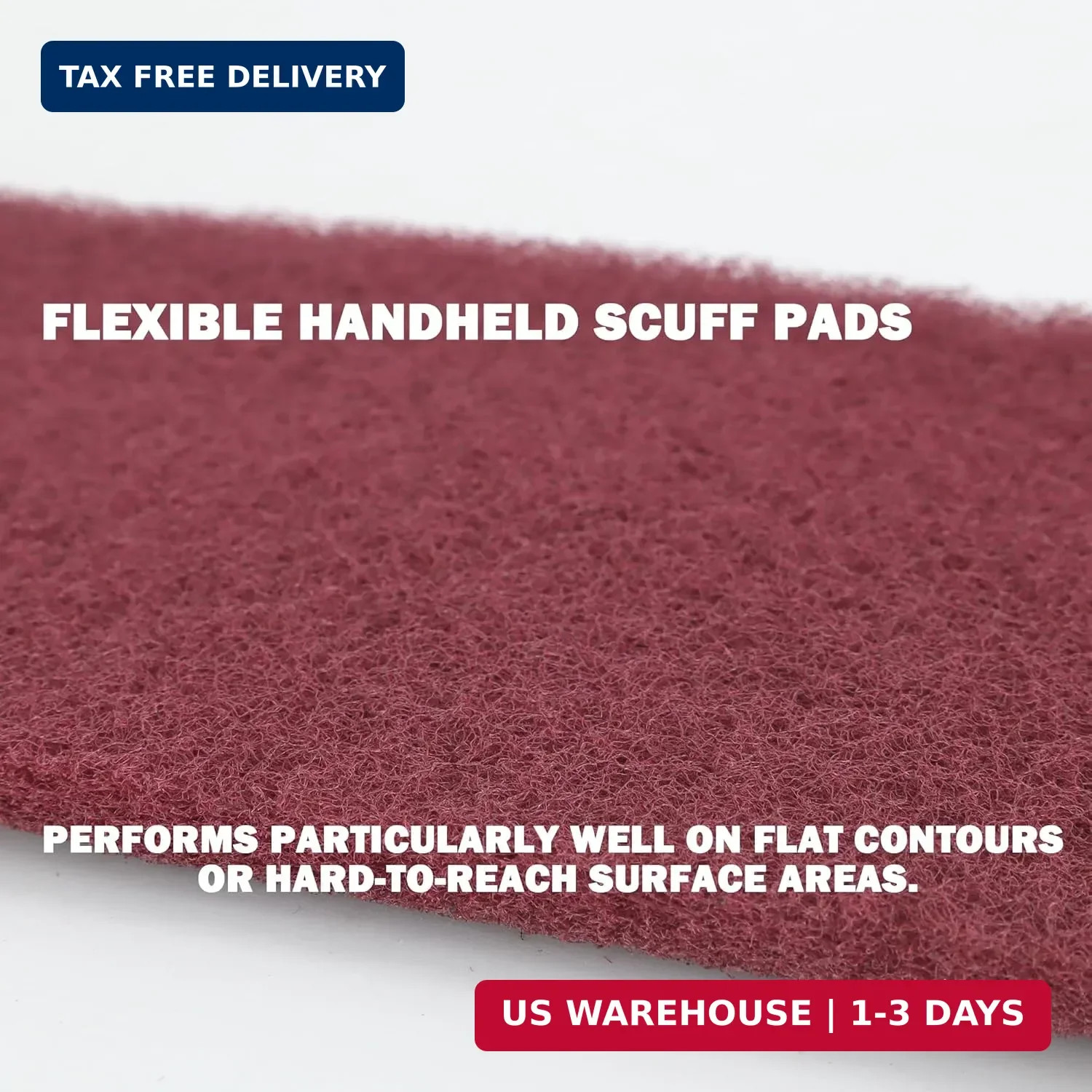 Maroon General Purpose Scuff Pads, Scuffing, Scouring Pad, Sanding, Paint Primer
