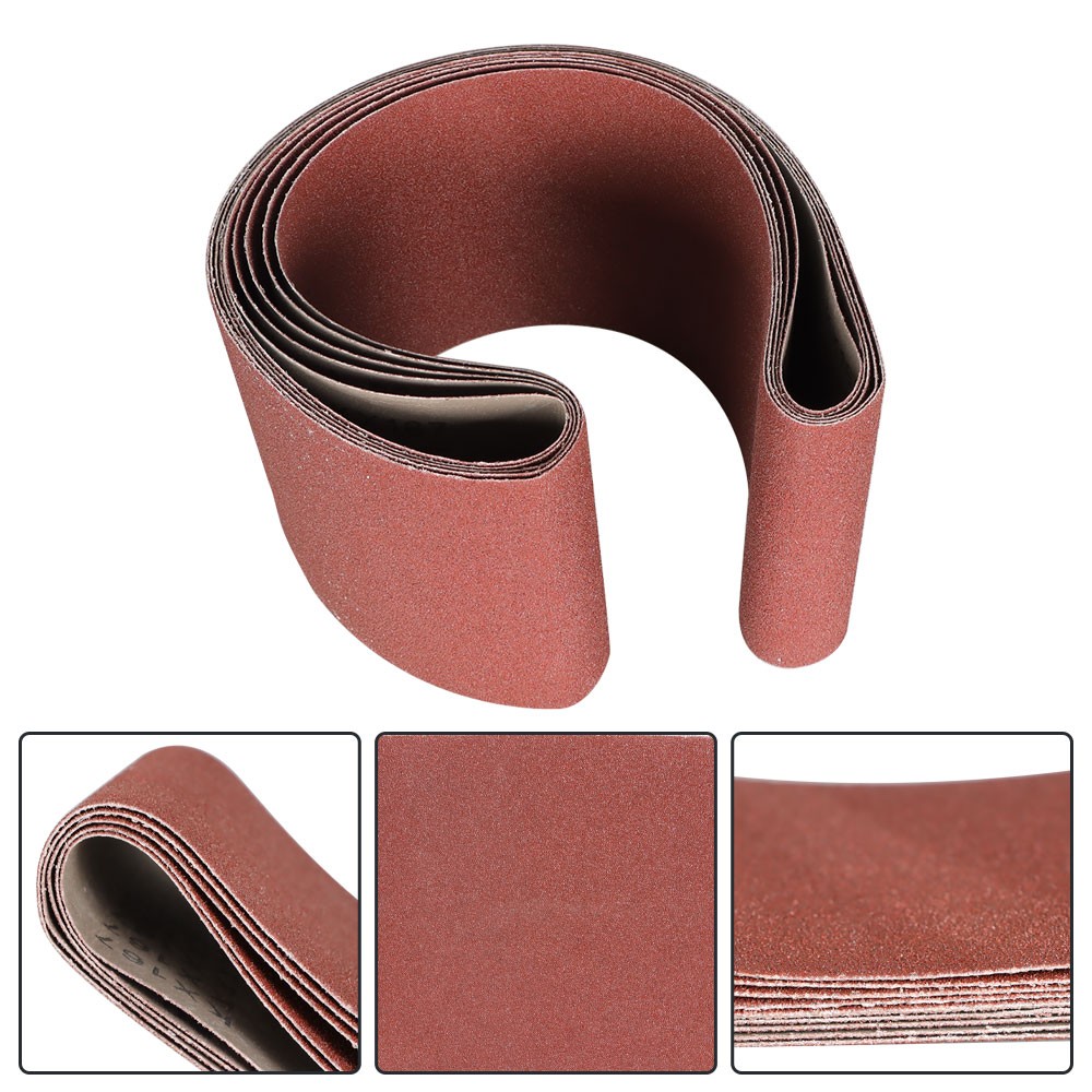5PCS Sanding Belts 6×48 in 80 Grit Belt Sander Sandpaper aluminum oxide NEW