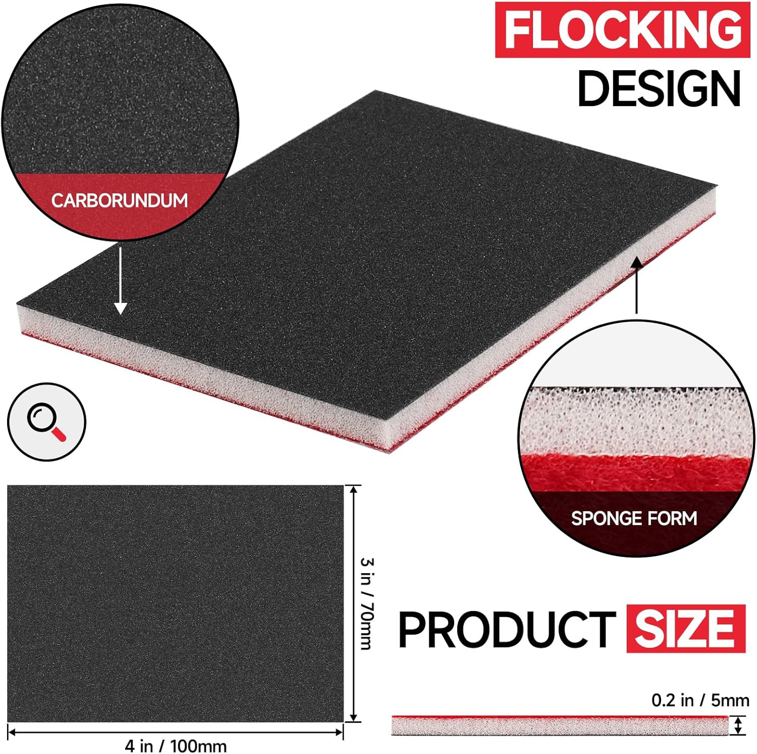 20 Pcs 3 X 4 Inch 800 Grit Sanding Sponge Set, Ultra Fine Sanding Sponges Pads