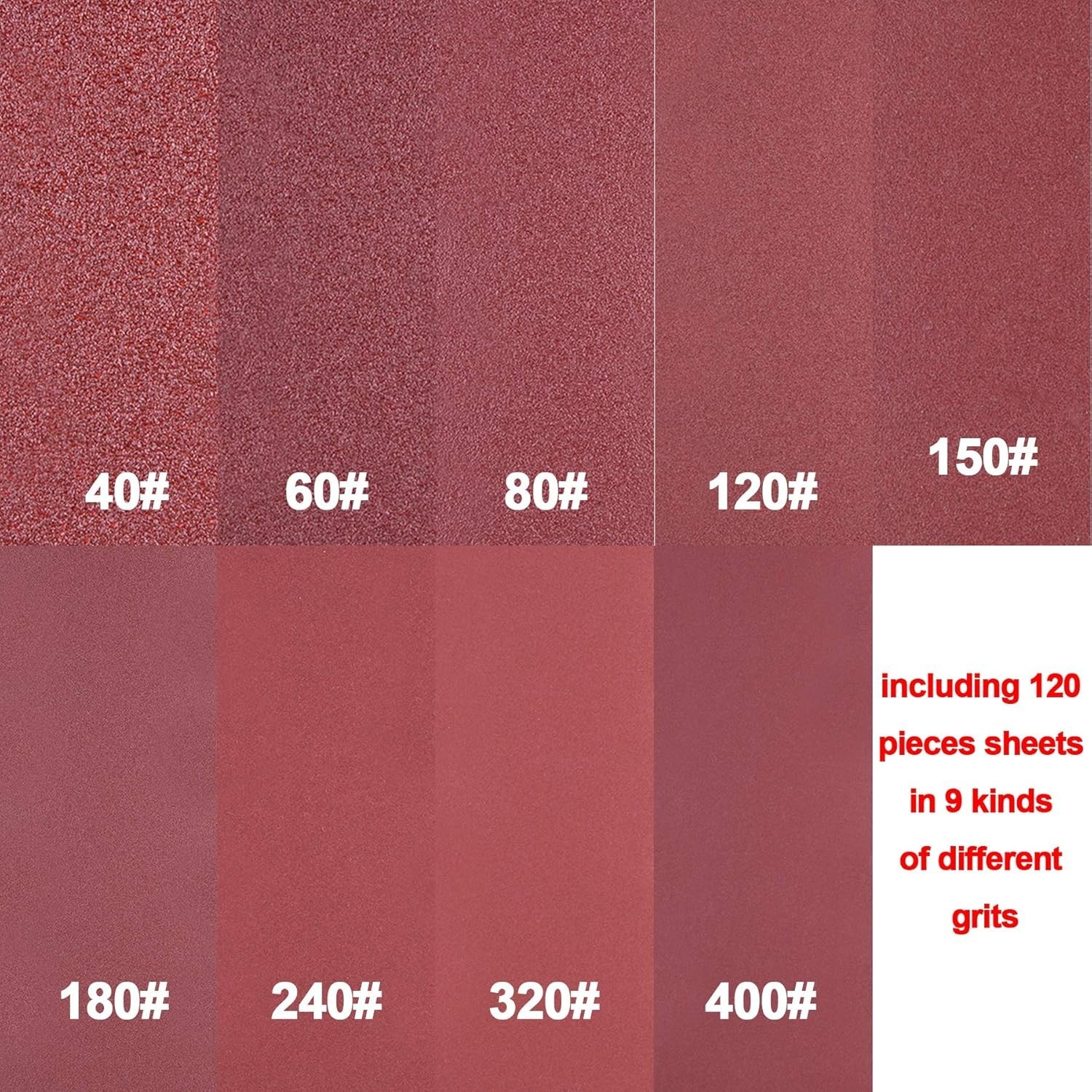 Durable Hook and Loop Triangular Sandpaper Set – 120 Sheets with Various Grits