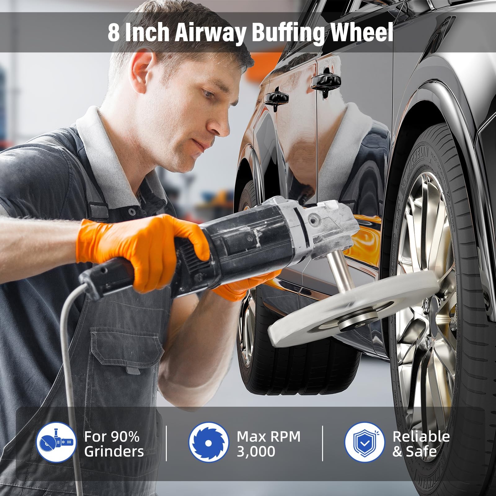 8″ Airway Buffing Wheels for 4.5″ Angle Grinder, 9PCS Buffer Polisher Wheel f…