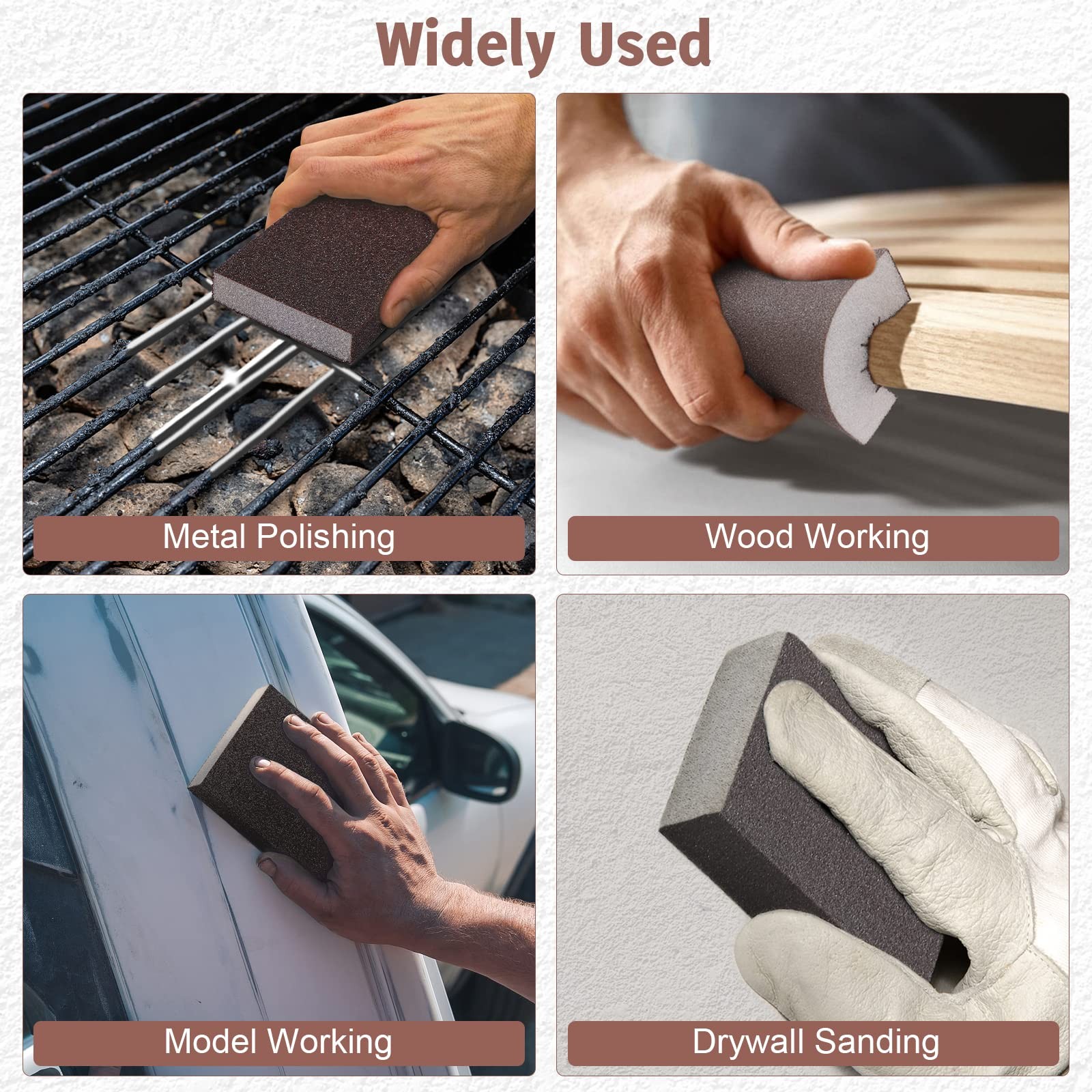 8PCS Sanding Sponge, Blocks of 60/80/120/220 Assorted Grits