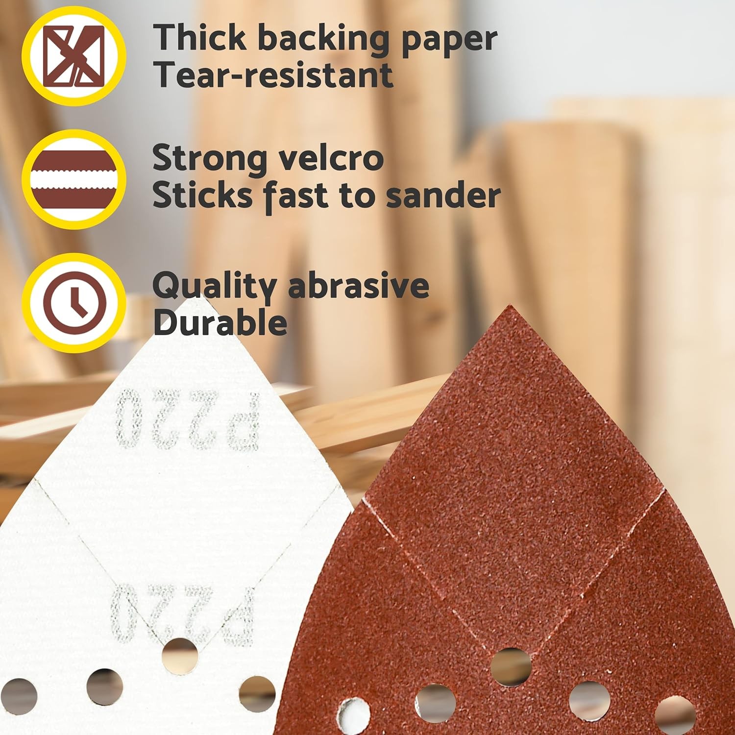 Mouse Sanding Pads Hook Loop Sandpaper 150 Grit for Black+Decker Detail Sander