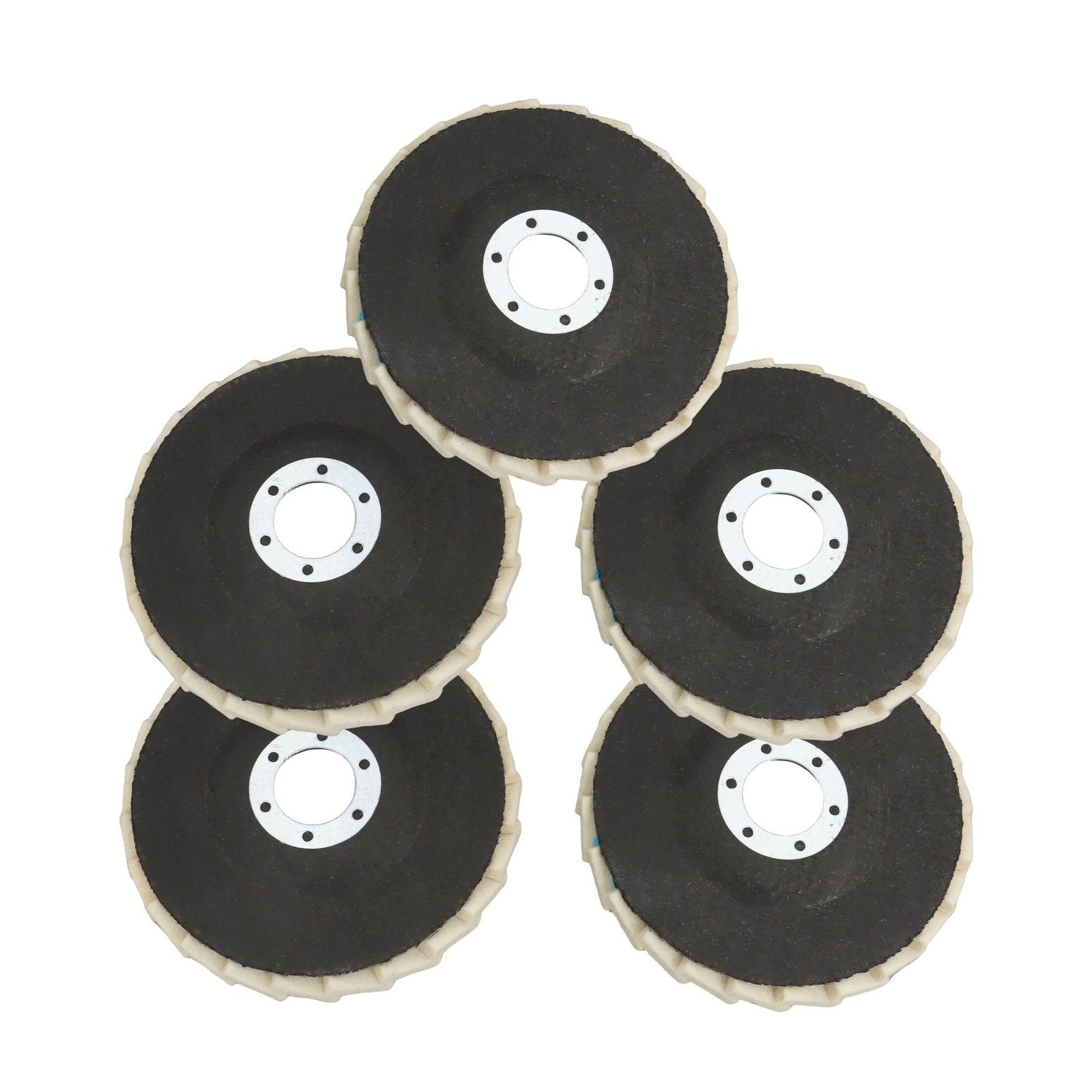 8 Pcs Wool Polishing Wheel Disc Set with 4.5 X 7/8″ Buffing Wheel and Compound