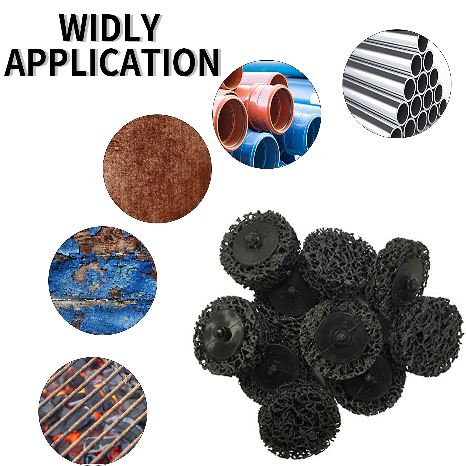 1/2/5Pcs 2” Poly Strip Wheel Disc Paint Rust Removal Abrasive For Angle Grinder