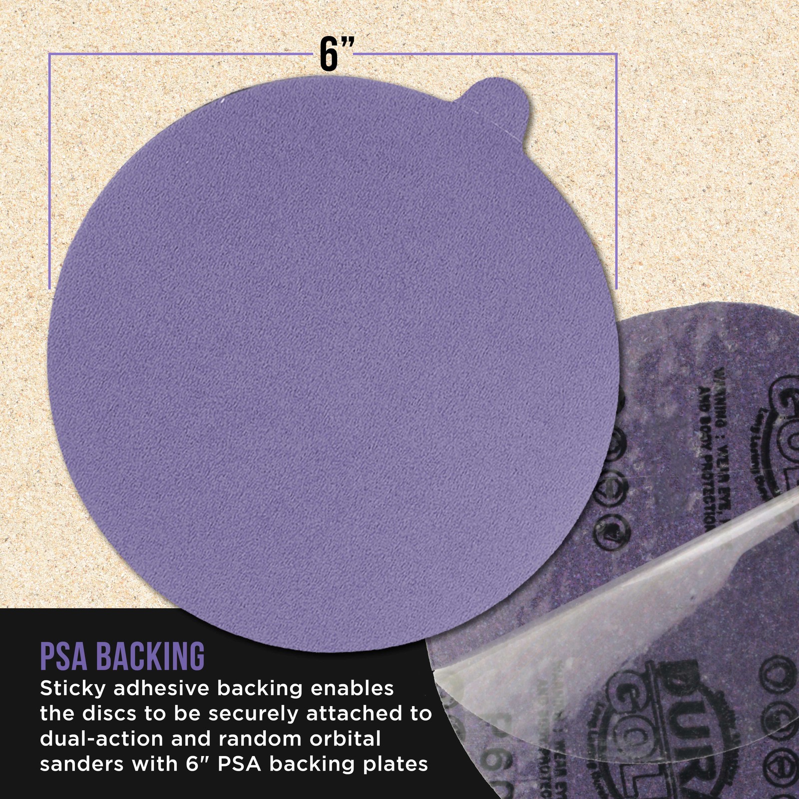 180 Grit 6″ PSA Ceramic Sanding Discs, Box of 50 – Self Adhesive Sandpaper