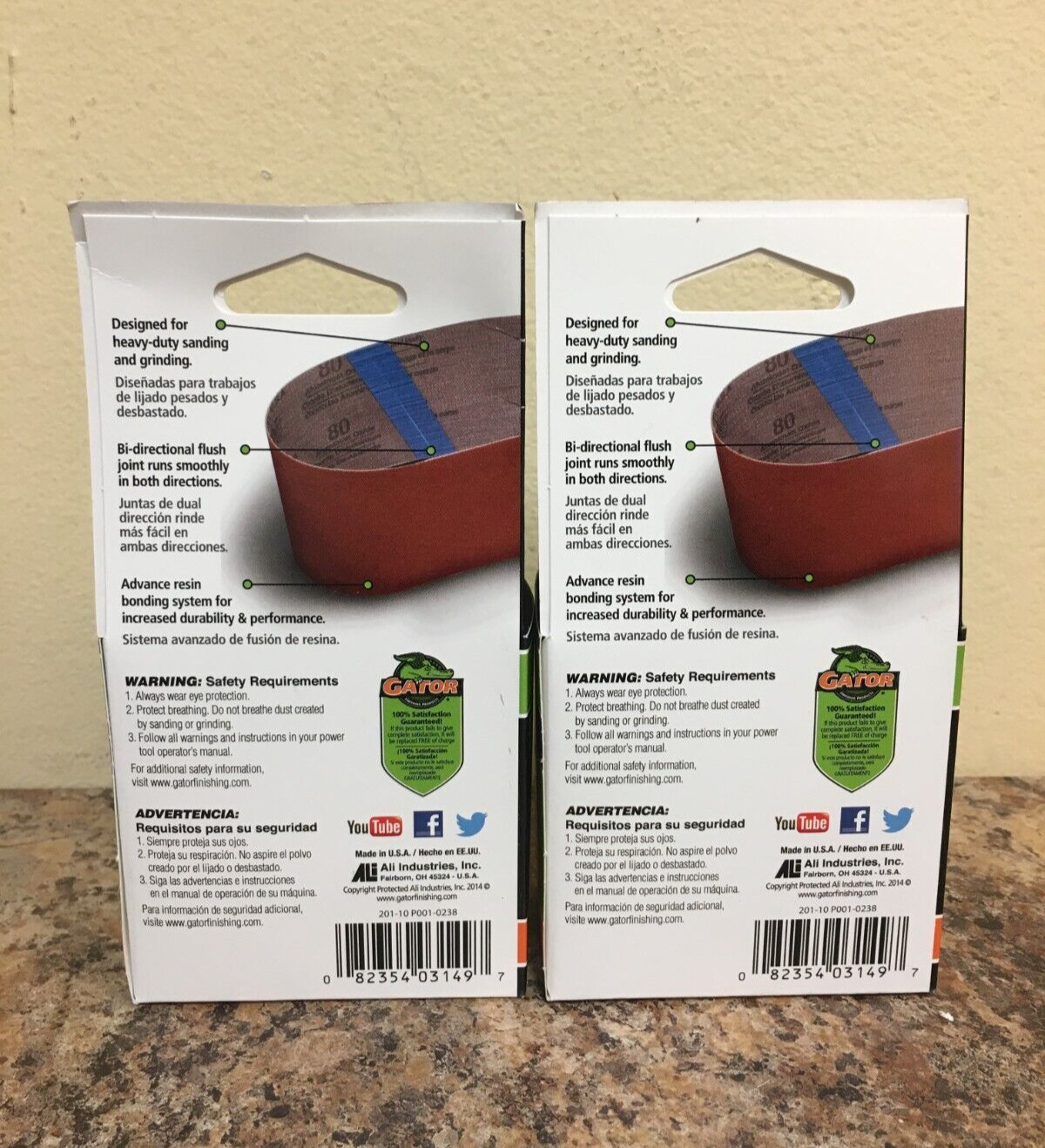 Gator 3149 3 in. X 18 in. Sanding Belt 120 Grit Fine 2 Pks of 2 Pcs.