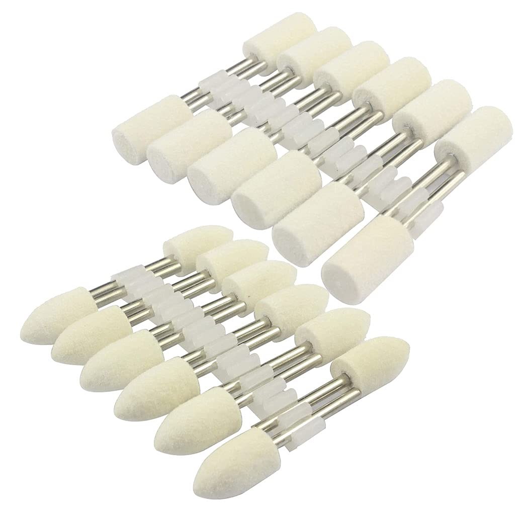 Luo ke 24 Pcs 1/8″ Shank Wool Felt Polishing Bits