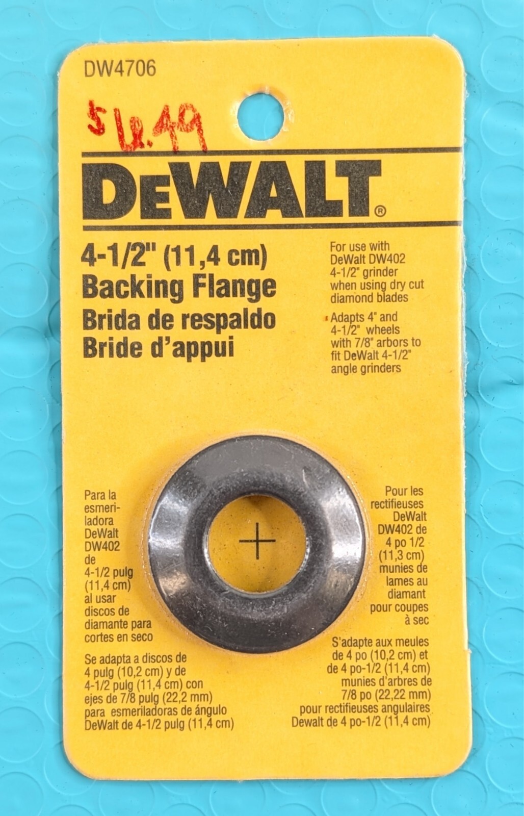 DeWalt Backing Flange DW4706 for 4.5″ Angle Grinder Accessory NIB