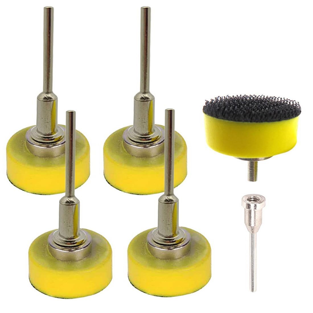 φ1-inch Hook and Loop Sanding Pad, with 1/8″(3mm) Shank 2-Pak&5-Pack Backing …