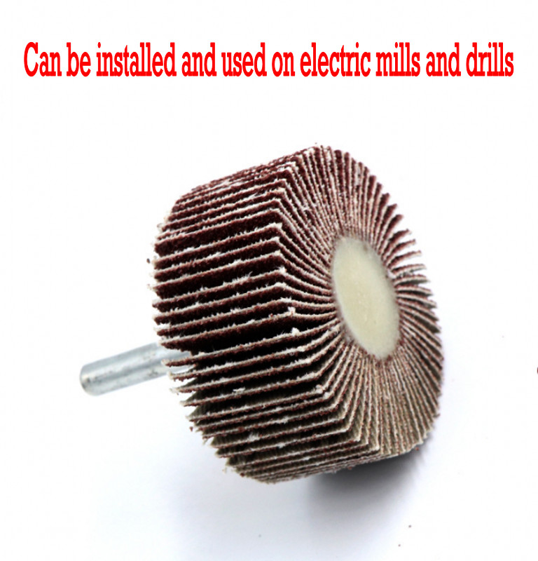 1pcs 120 Mesh With Handle Louver Wheel Grinding Head Grinding Shank diameter 6mm
