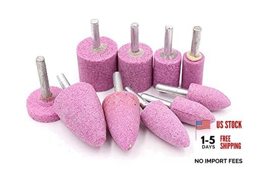 10 Pcs Drill Grinding Stone, 1/4 Inch Shank Abrasive Stones Mounted Grinding