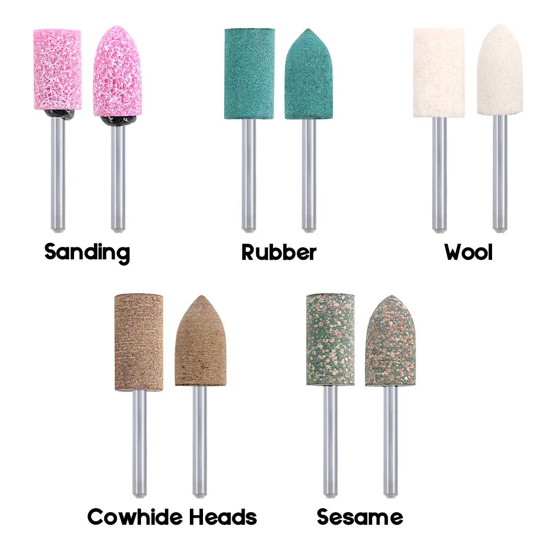 100Pcs Rotary Grinding Stone Bits Set Felt Polishing Buffing Wheel for Dremel…