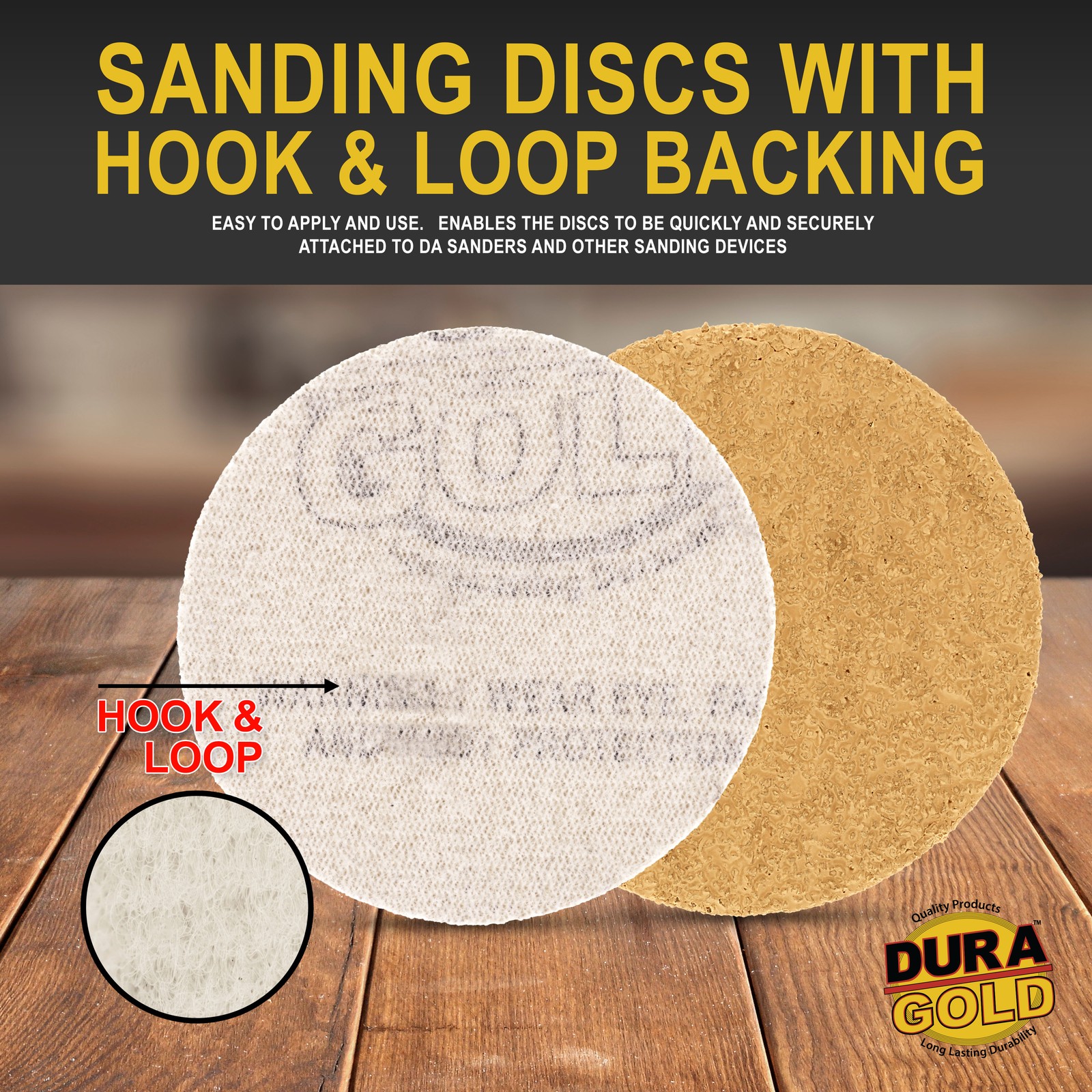 40 Grit 1″ Hook & Loop DA Sanding Discs – 50 Sandpaper Finishing Discs