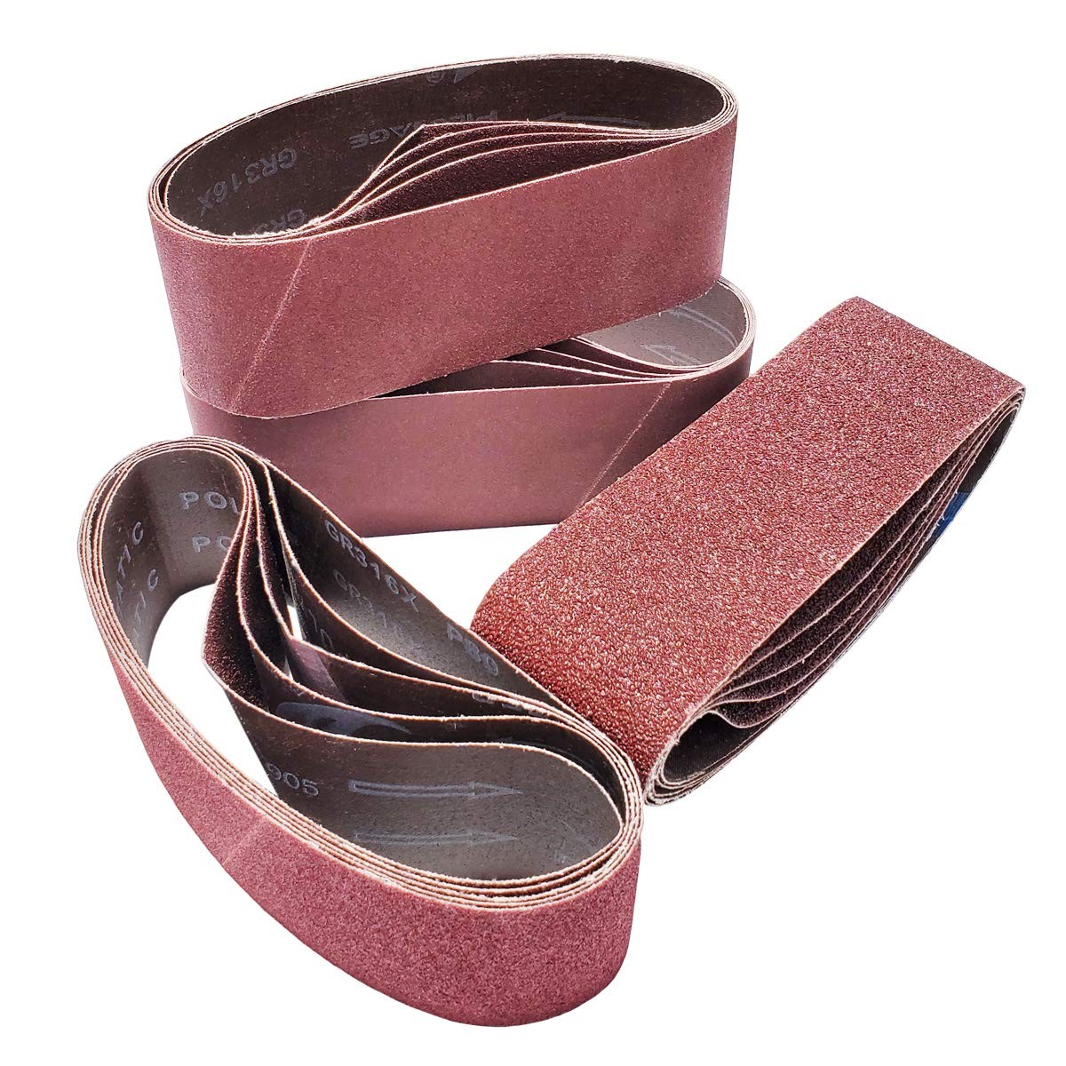 Sackorange 20 PCS 3 inch x 21 inch Abrasive Sanding Belts – 5 Each of 40 80 1…