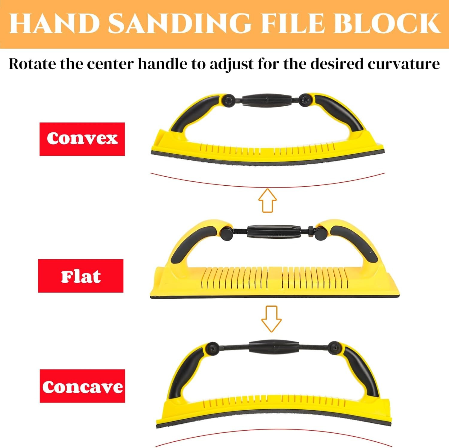 Hand Sanding File Block, Adjustable Radius Flex Longboard Sanding Block