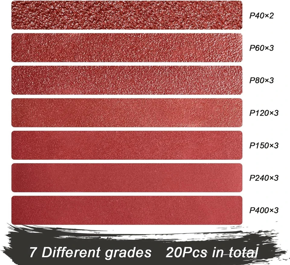 S SATC 3×18 Sanding Belts 20PCS Belt Sander Paper Aluminum Oxide (3 Inch