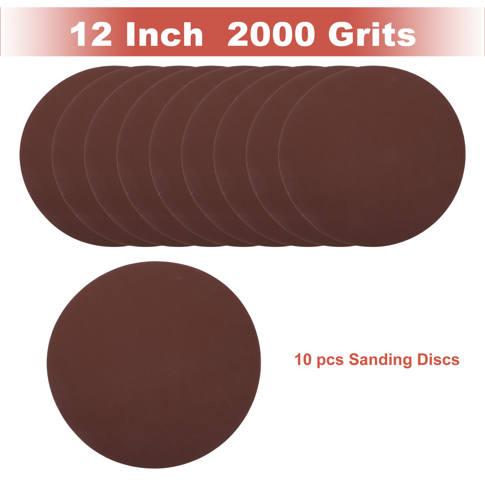 12 Inch Sanding Discs Round Hook and Loop Sandpaper 2000 Grits – 10 PCS
