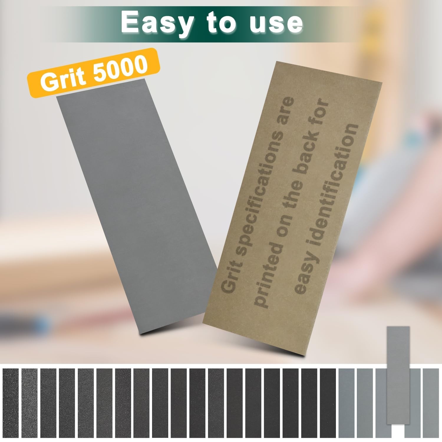 Durable 5000 Grit Sandpaper Sheets – 20PCS 9 x 3.6 Inch for Metal, Wood, Glass