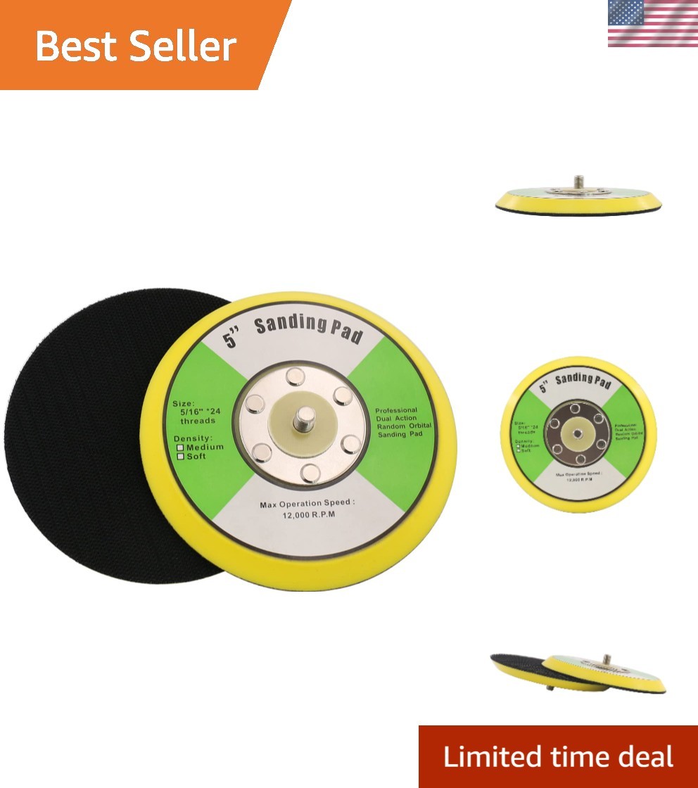 Efficient 5″ Hook & Loop Backing Pad Set – Perfect for Wood and Metal Finishing